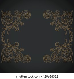 Vintage baroque ornament. Retro pattern antique style acanthus. Decorative design element filigree calligraphy