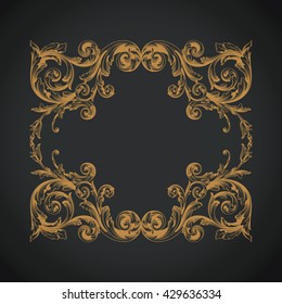 Vintage baroque ornament. Retro pattern antique style acanthus. Decorative design element filigree calligraphy