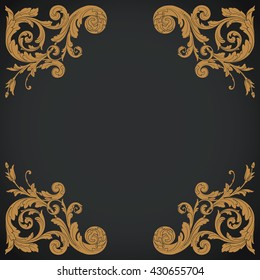 Vintage baroque ornament. Retro pattern antique style acanthus. Decorative design element filigree calligraphy
