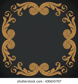 Vintage baroque ornament. Retro pattern antique style acanthus. Decorative design element filigree calligraphy