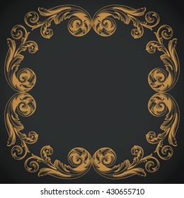 Vintage baroque ornament. Retro pattern antique style acanthus. Decorative design element filigree calligraphy