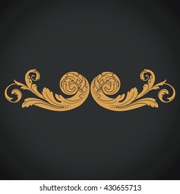 Vintage baroque ornament. Retro pattern antique style acanthus. Decorative design element filigree calligraphy