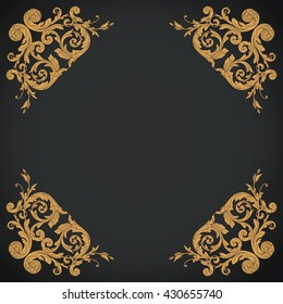 Vintage baroque ornament. Retro pattern antique style acanthus. Decorative design element filigree calligraphy