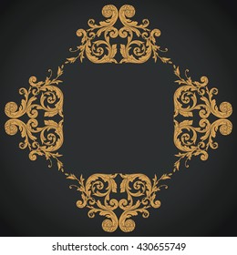 Vintage baroque ornament. Retro pattern antique style acanthus. Decorative design element filigree calligraphy