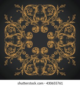 Vintage baroque ornament. Retro pattern antique style acanthus. Decorative design element filigree calligraphy
