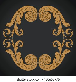 Vintage baroque ornament. Retro pattern antique style acanthus. Decorative design element filigree calligraphy