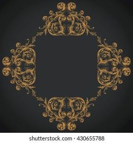 Vintage baroque ornament. Retro pattern antique style acanthus. Decorative design element filigree calligraphy