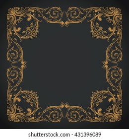 Vintage baroque ornament. Retro pattern antique style acanthus. Decorative design element filigree calligraphy
