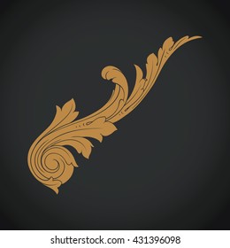 Vintage baroque ornament. Retro pattern antique style acanthus. Decorative design element filigree calligraphy