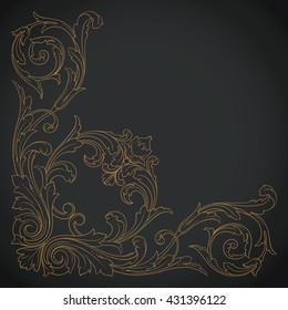 Vintage baroque ornament. Retro pattern antique style acanthus. Decorative design element filigree calligraphy