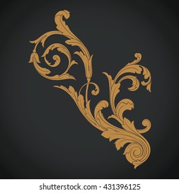 Vintage baroque ornament. Retro pattern antique style acanthus. Decorative design element filigree calligraphy