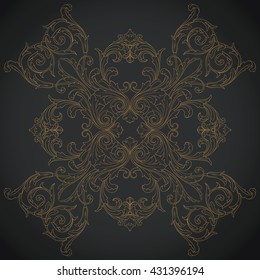 Vintage baroque ornament. Retro pattern antique style acanthus. Decorative design element filigree calligraphy