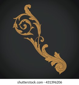 Vintage baroque ornament. Retro pattern antique style acanthus. Decorative design element filigree calligraphy