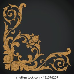 Vintage baroque ornament. Retro pattern antique style acanthus. Decorative design element filigree calligraphy