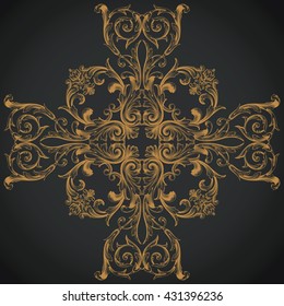 Vintage baroque ornament. Retro pattern antique style acanthus. Decorative design element filigree calligraphy