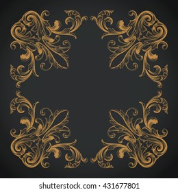Vintage baroque ornament. Retro pattern antique style acanthus. Decorative design element filigree calligraphy