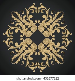 Vintage baroque ornament. Retro pattern antique style acanthus. Decorative design element filigree calligraphy