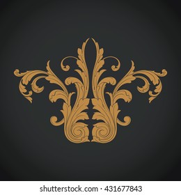 Vintage baroque ornament. Retro pattern antique style acanthus. Decorative design element filigree calligraphy