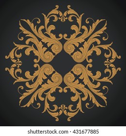 Vintage baroque ornament. Retro pattern antique style acanthus. Decorative design element filigree calligraphy