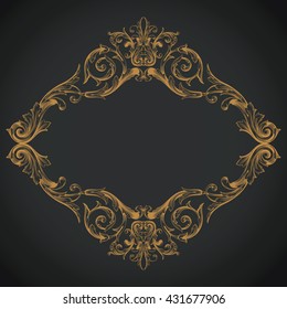 Vintage baroque ornament. Retro pattern antique style acanthus. Decorative design element filigree calligraphy