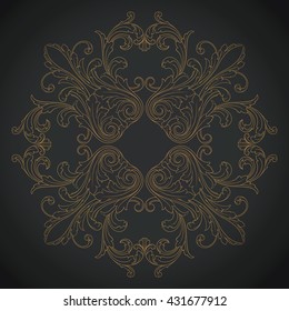 Vintage baroque ornament. Retro pattern antique style acanthus. Decorative design element filigree calligraphy