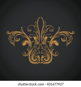 Vintage baroque ornament. Retro pattern antique style acanthus. Decorative design element filigree calligraphy