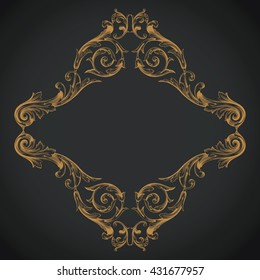 Vintage baroque ornament. Retro pattern antique style acanthus. Decorative design element filigree calligraphy