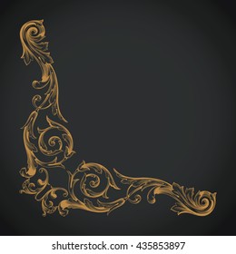 Vintage baroque ornament. Retro pattern antique style acanthus. Decorative design element filigree calligraphy