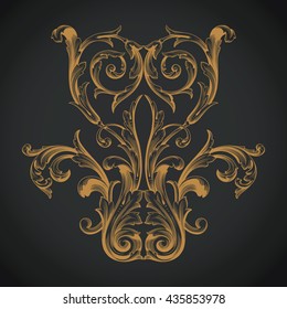 Vintage baroque ornament. Retro pattern antique style acanthus. Decorative design element filigree calligraphy