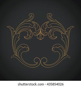 Vintage baroque ornament. Retro pattern antique style acanthus. Decorative design element filigree calligraphy