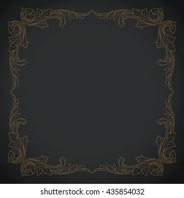 Vintage baroque ornament. Retro pattern antique style acanthus. Decorative design element filigree calligraphy