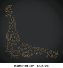 Vintage baroque ornament. Retro pattern antique style acanthus. Decorative design element filigree calligraphy
