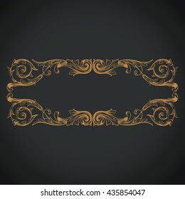 Vintage baroque ornament. Retro pattern antique style acanthus. Decorative design element filigree calligraphy