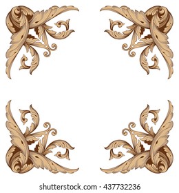 Vintage baroque ornament. Retro pattern antique style acanthus. Decorative design element filigree calligraphy