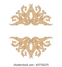Vintage baroque ornament. Retro pattern antique style acanthus. Decorative design element filigree calligraphy