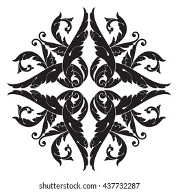 Vintage baroque ornament. Retro pattern antique style acanthus. Decorative design element filigree calligraphy