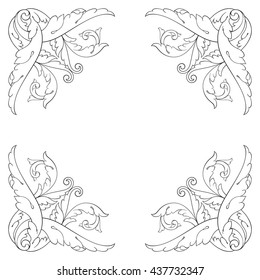 Vintage baroque ornament. Retro pattern antique style acanthus. Decorative design element filigree calligraphy