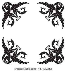 Vintage baroque ornament. Retro pattern antique style acanthus. Decorative design element filigree calligraphy