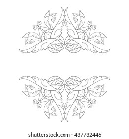 Vintage baroque ornament. Retro pattern antique style acanthus. Decorative design element filigree calligraphy