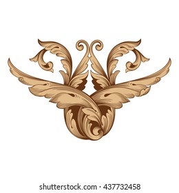 Vintage baroque ornament. Retro pattern antique style acanthus. Decorative design element filigree calligraphy