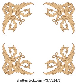 Vintage baroque ornament. Retro pattern antique style acanthus. Decorative design element filigree calligraphy