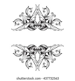 Vintage baroque ornament. Retro pattern antique style acanthus. Decorative design element filigree calligraphy