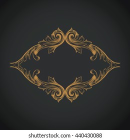 Vintage baroque ornament. Retro pattern antique style acanthus. Decorative design element filigree calligraphy