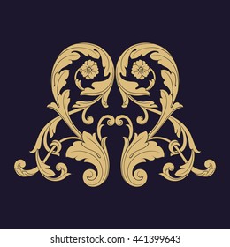 Vintage baroque ornament. Retro pattern antique style acanthus. Decorative design element filigree calligraphy