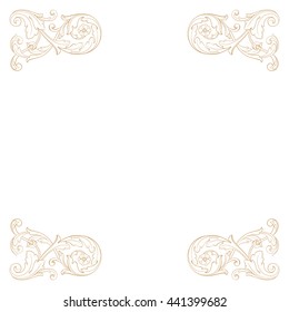 Vintage baroque ornament. Retro pattern antique style acanthus. Decorative design element filigree calligraphy