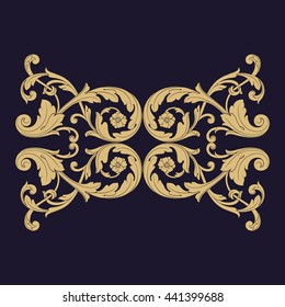 Vintage baroque ornament. Retro pattern antique style acanthus. Decorative design element filigree calligraphy