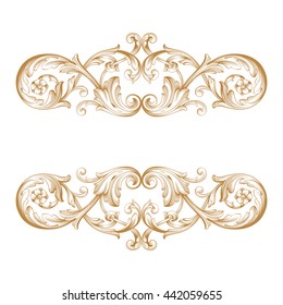 Vintage baroque ornament. Retro pattern antique style acanthus. Decorative design element filigree calligraphy