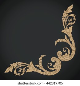 Vintage baroque ornament. Retro pattern antique style acanthus. Decorative design element filigree calligraphy