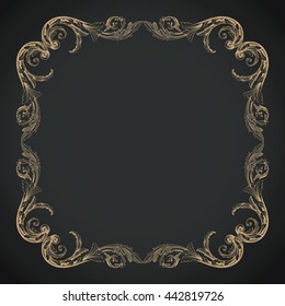 Vintage baroque ornament. Retro pattern antique style acanthus. Decorative design element filigree calligraphy