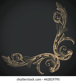 Vintage baroque ornament. Retro pattern antique style acanthus. Decorative design element filigree calligraphy